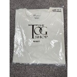 The TOG Shop Shirt Womens Small Ivory Round Neck Short Sleeve Tee Classic Plain
